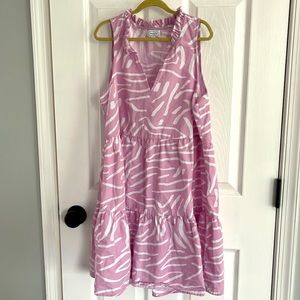 Mud pie Womens sleeveless dress lilac and white size M